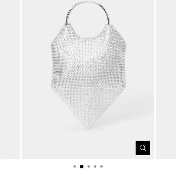 bebe Silver Mesh Wristlet with Heart Charm - Picture 3 of 7